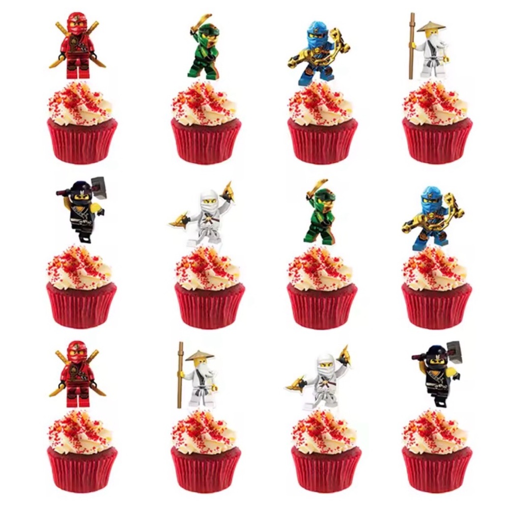 Ninja Cupcake Toppers  Birthday Party Cake